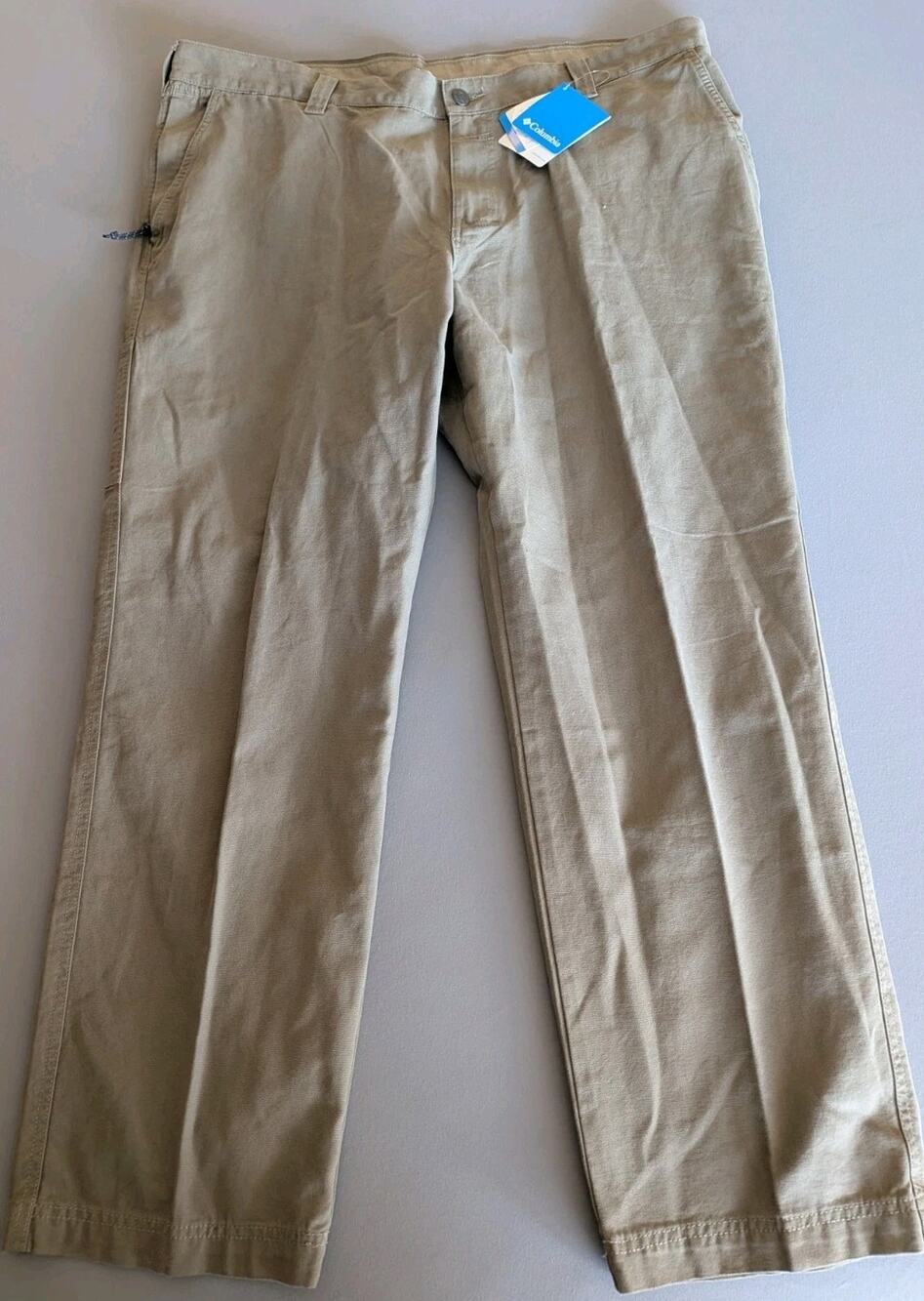 Columbia Rapid Rivers Pants 42x30 Beige Tan Cotton Chino Outdoor Casual NWT